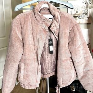 Fashion Nova Pink Corduroy Puffer Jacket NWT Size L